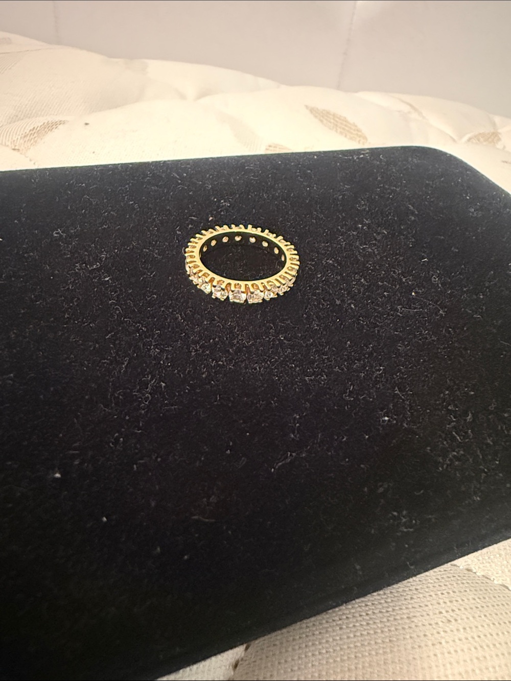 Gold Tone Cubic Zirconia Eternity Band gold plated